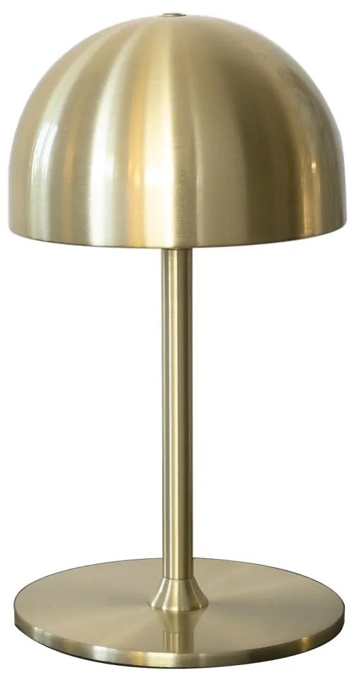 Sárgaréz színű LED asztali lámpa távirányítóval, fém búrával (magasság 22 cm) Tim – Sirius