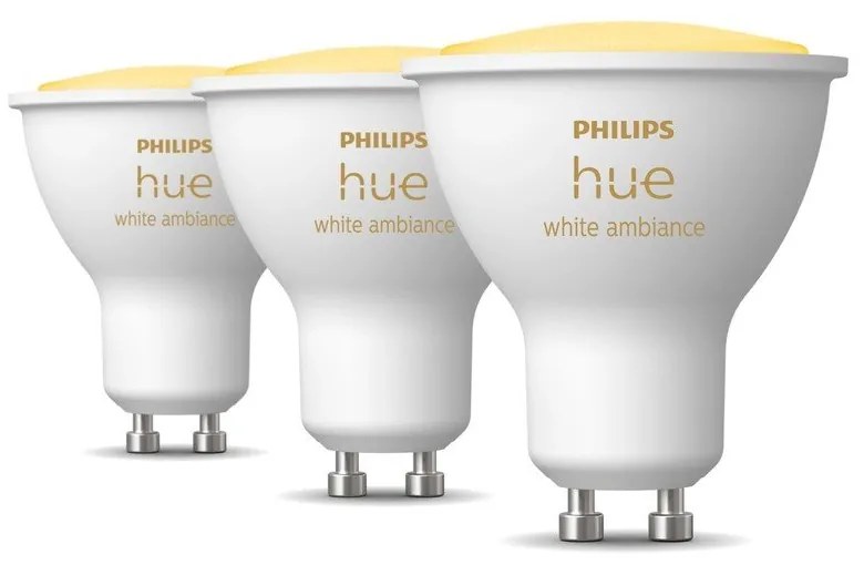 LED okos izzó szett 3 db-os GU10, 4 W White ambiance – Philips Hue