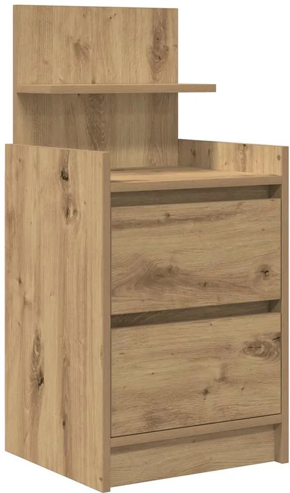 vidaXL kézműves tölgy színű éjjeliszekrény 2 fiókkal 38x34x80 cm