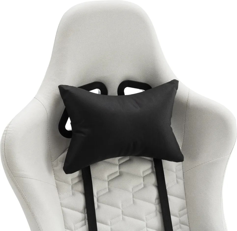 Irodai/gamer szék, fehér/fekete, teherbírás 150 kg, PAPIBAS