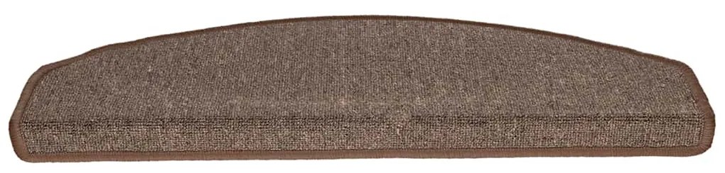 30 db-os lépcsőszőnyegek 65 x 24 x 4 cm kávébarna félkör alakú nagyméretű
