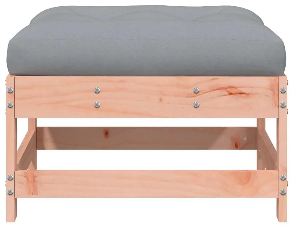 2 db tömör fenyőfa kerti lábzsámoly párnával