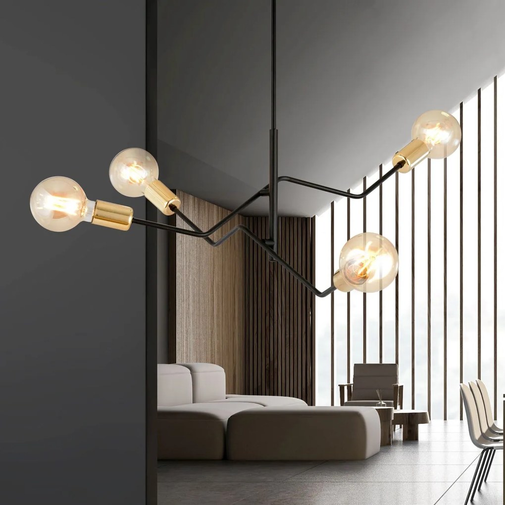 Emibig modern mennyezeti lámpa bolt fekete emi1125/4