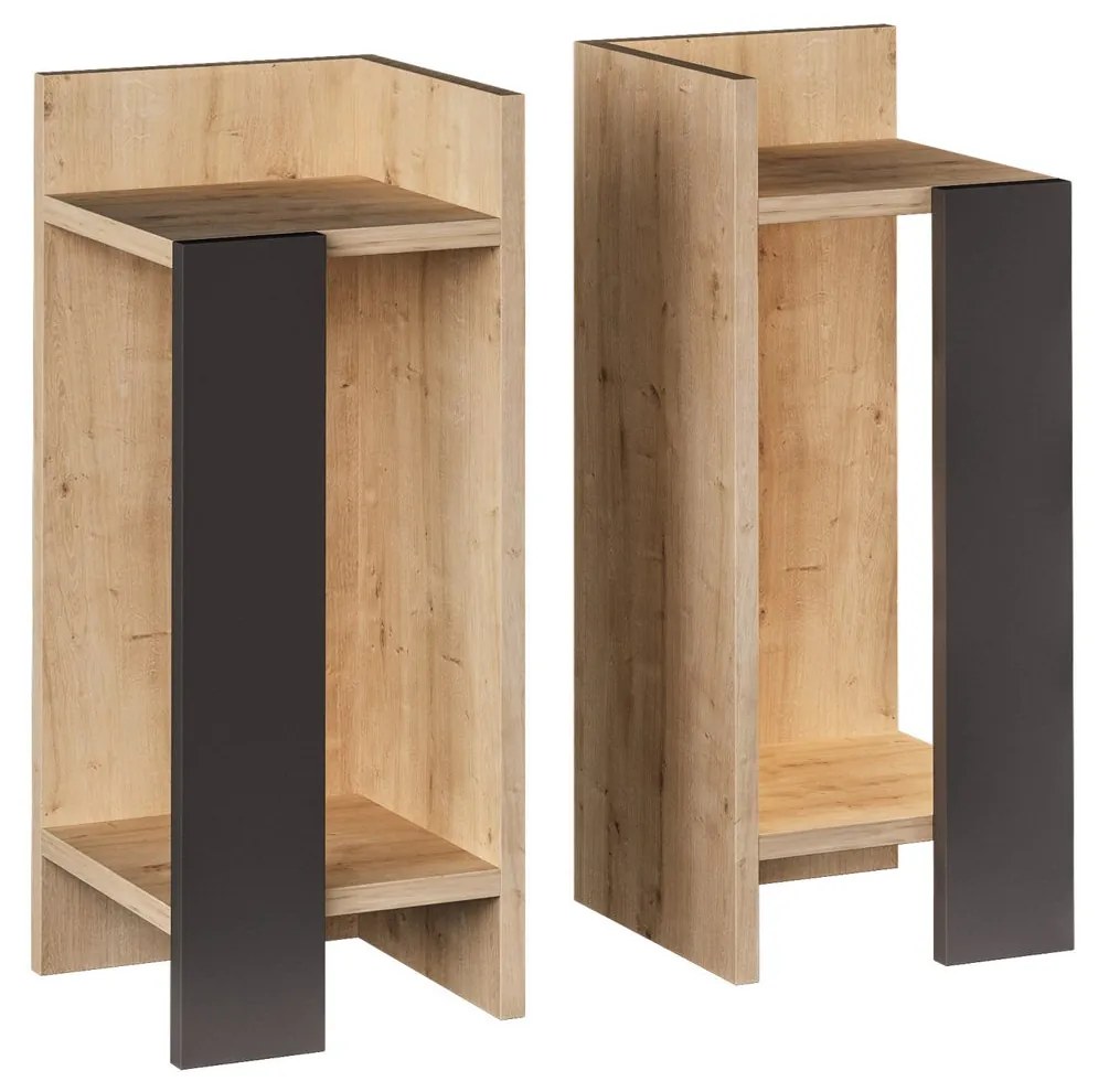 Éjjeliszekrény Elos - Oak, Anthracite
