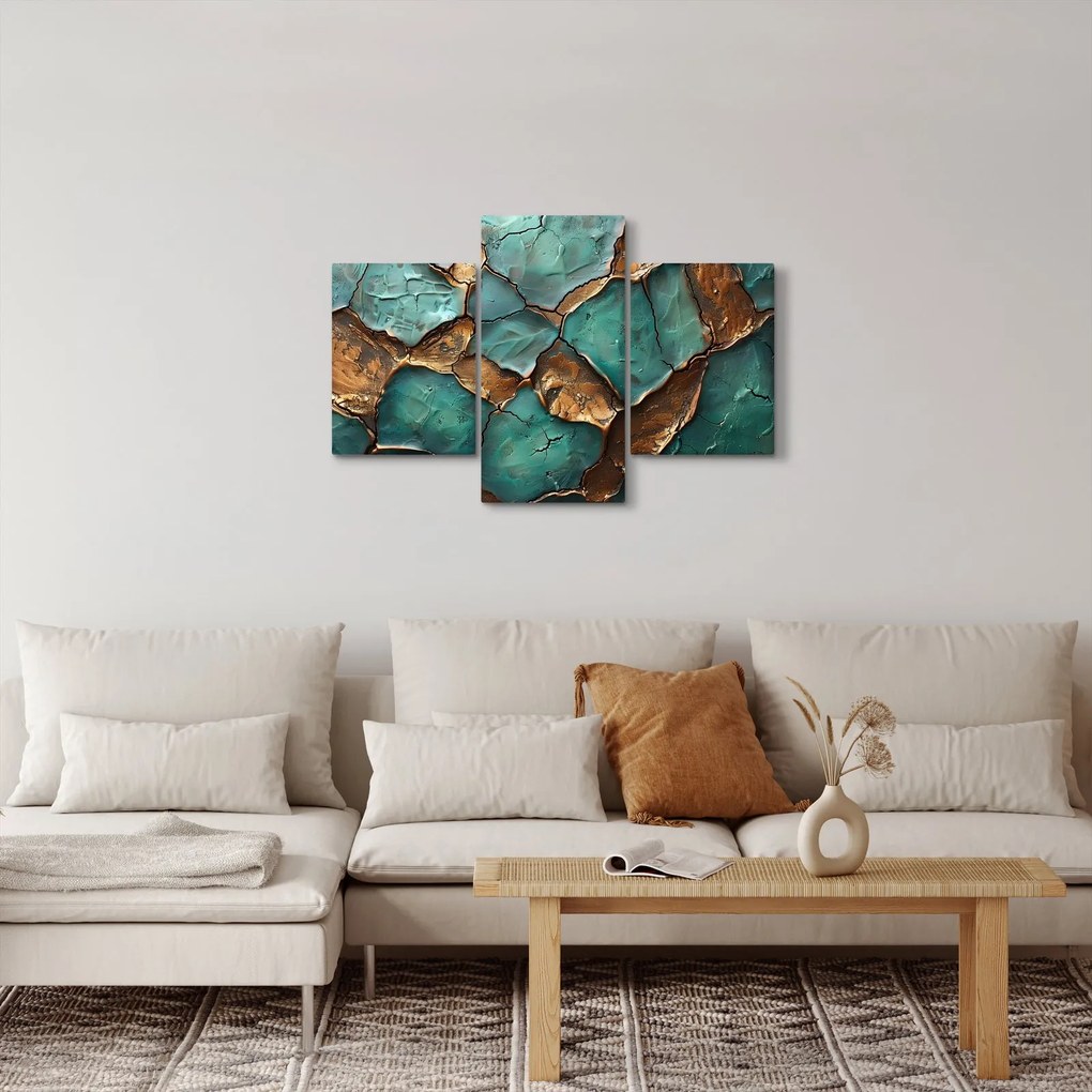 Kép - Zöld-arany festés (90x60 cm)