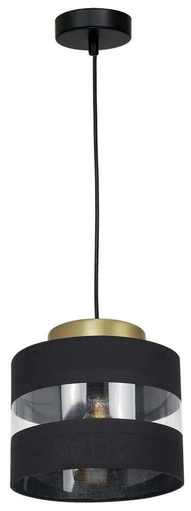 Csillár zsinóron HAVARD 1xE27/60W/230V fekete/sárgaréz