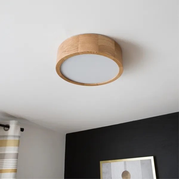 Mennyezeti lámpa OAK 1xE27/60W/230V, tölgy, átm. 27,5 cm