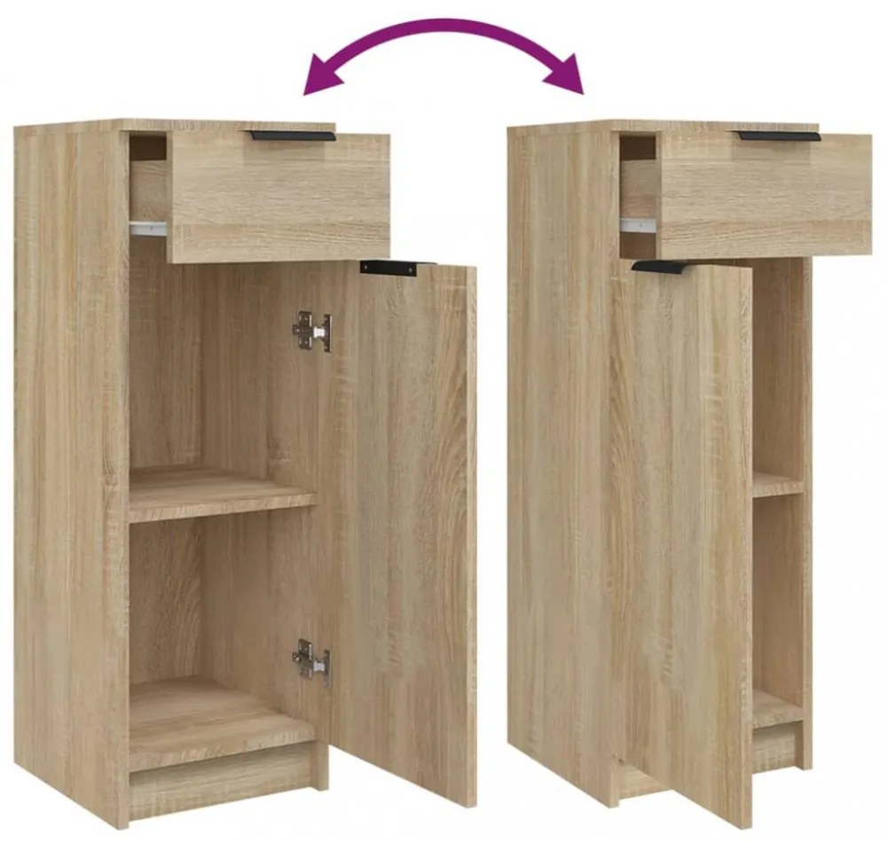 sonoma tölgy színű szerelt fa fürdőszobaszekrény 32x33,5x90 cm