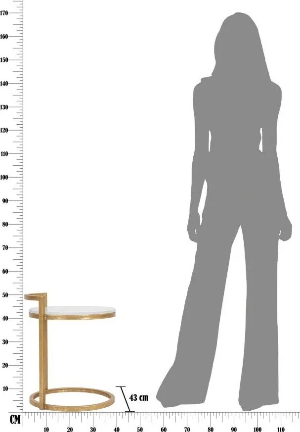 Kerek tárolóasztal márvány asztallappal ø 40,5 cm Round Marble – Mauro Ferretti