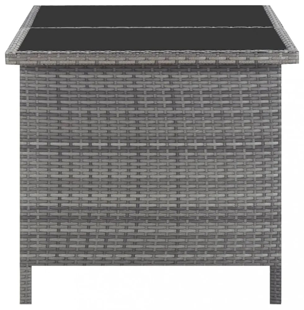 5 részes szürke kültéri polyrattan étkezőgarnitúra párnákkal