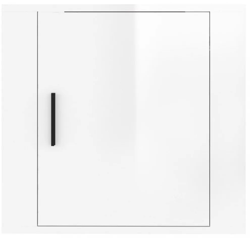 2 db magasfényű fehér fali éjjeliszekrény 50x30x47 cm