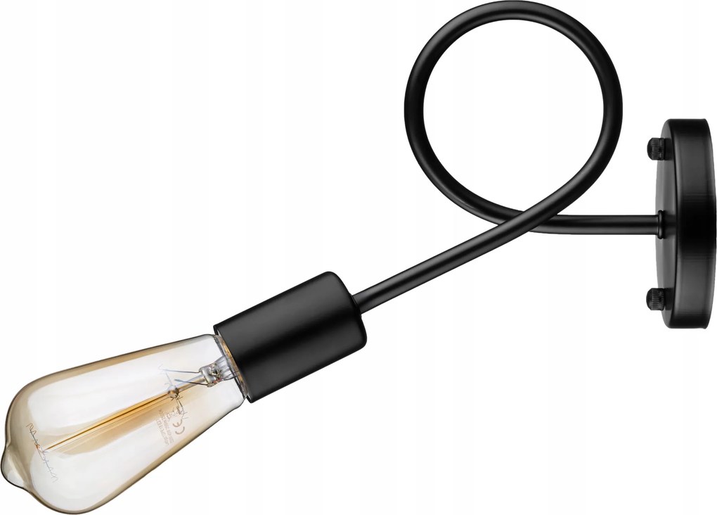 Modern lámpa Loft E27 WST053 fekete fali lámpa