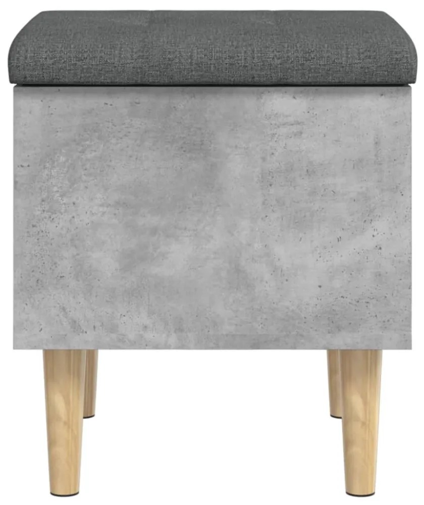betonszürke szerelt fa tárolópad 42x42x46 cm