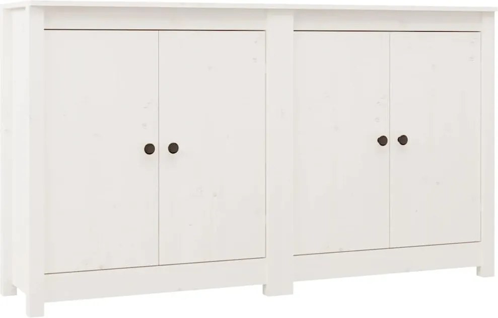 vidaXL fehér 2 db tömör fenyőfa tálalószekrény 70 x 35 x 80 cm