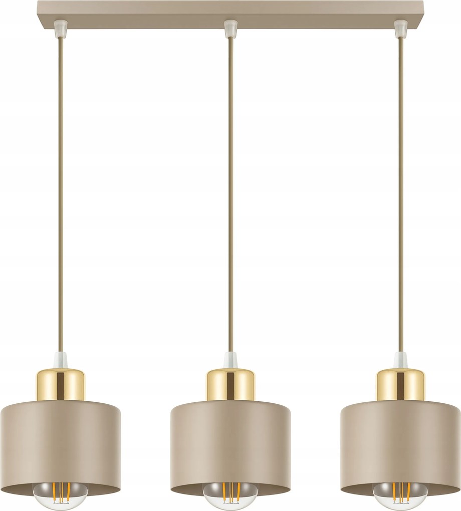 Mennyezeti függőlámpa modern 3xE27 Arany bézs Glamour modern