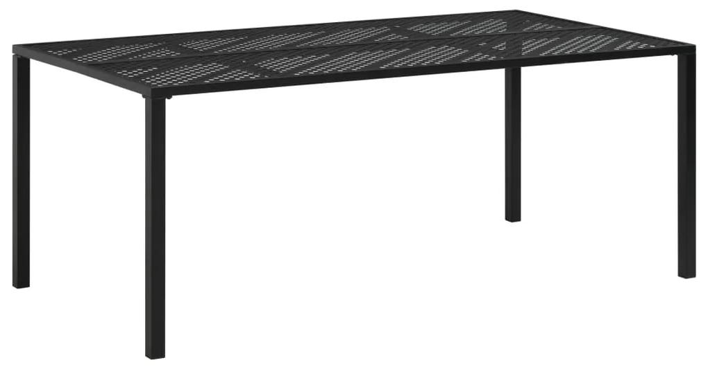 vidaXL fekete acél kerti asztal 180 x 90 x 72 cm