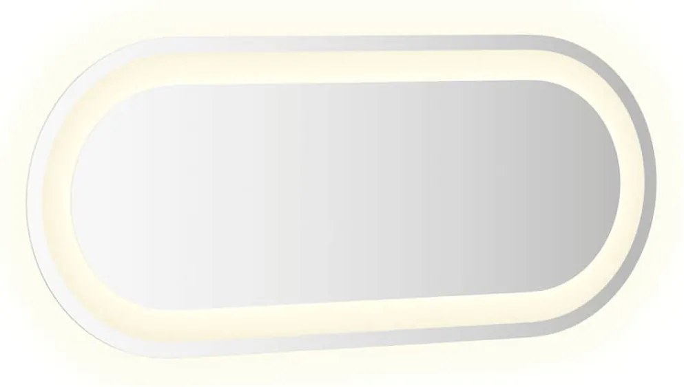 ovális LED-es fürdőszobai tükör 70 x 30 cm