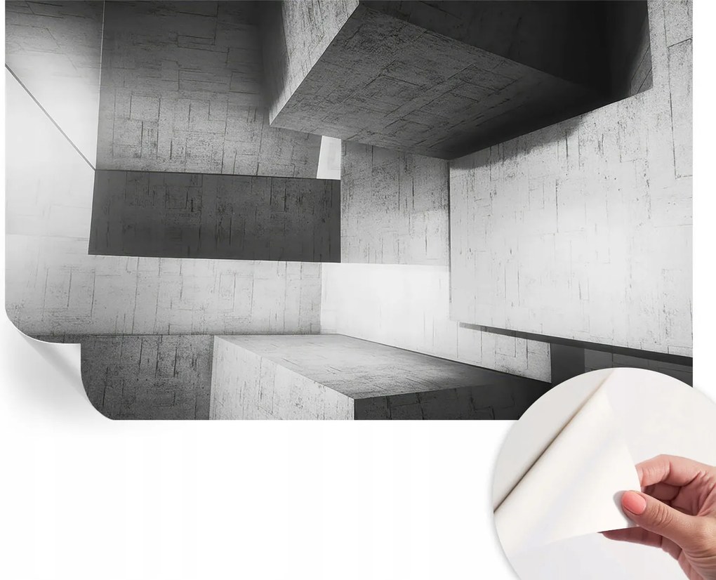 Dekoratív öntapadós fotótapéta az irodába Geometrikus szobrok 416x254