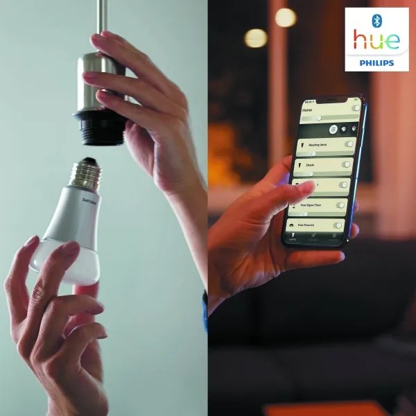 Philips Hue WHITE AMBIANCE kezdőkészlet 2x E27/8W/230V izzó + Bridge és fényerőszabályzó kapcsoló