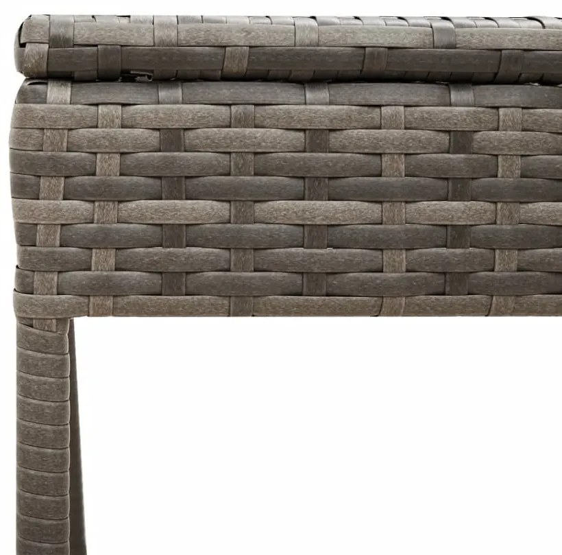 2 db szürke polyrattan napozóágy asztallal