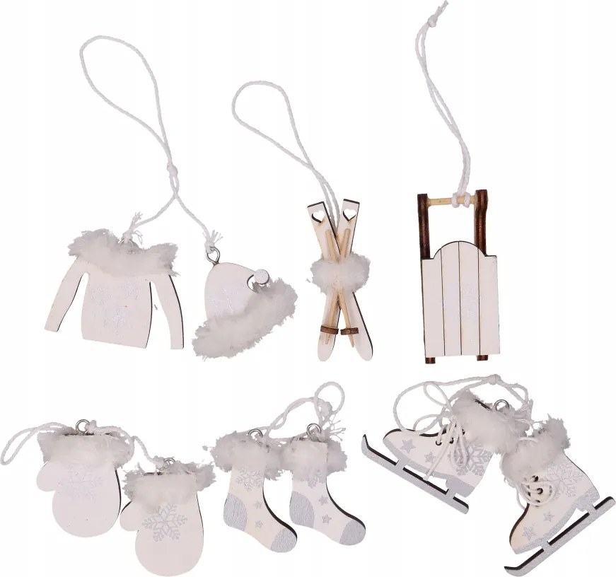 Fa medál szett dobozban fehér, ezüst 4-7cm 6db