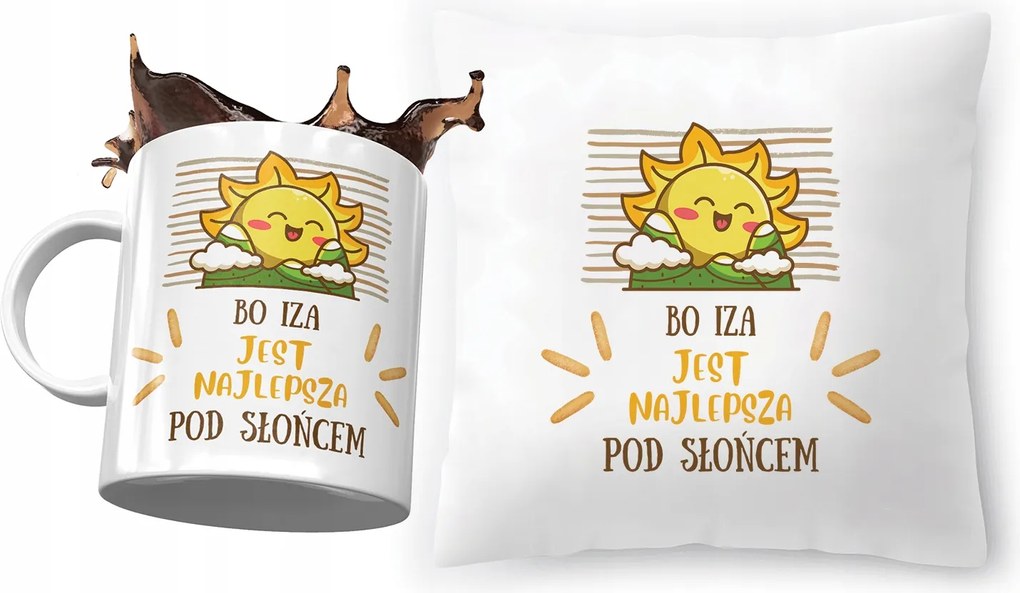 Iza párna ajándék bögre szett fényképes nyomtatással