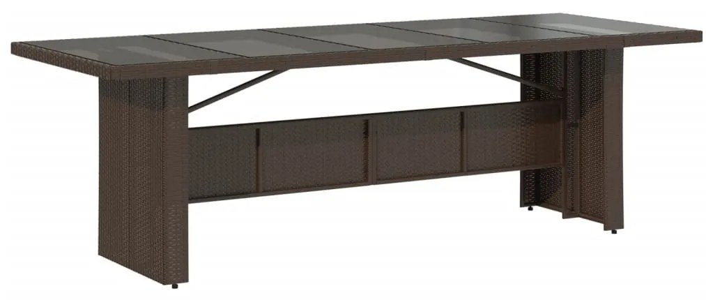 11 részes barna polyrattan kerti bisztrógarnitúra párnákkal