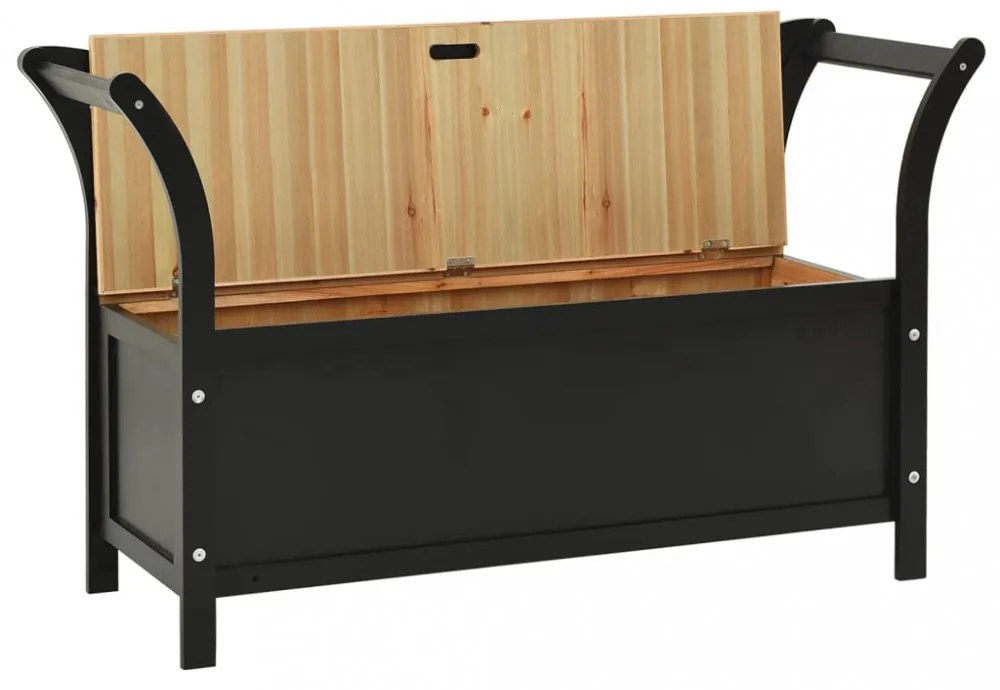 fekete tömör fenyőfa pad 107 x 45 x 75,5 cm