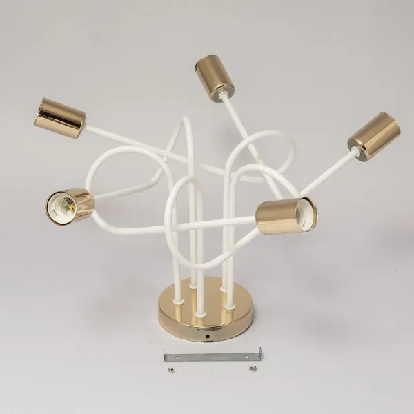 Felületre szerelhető OXFORD csillár 5xE27/15W/230V, arany/fehér