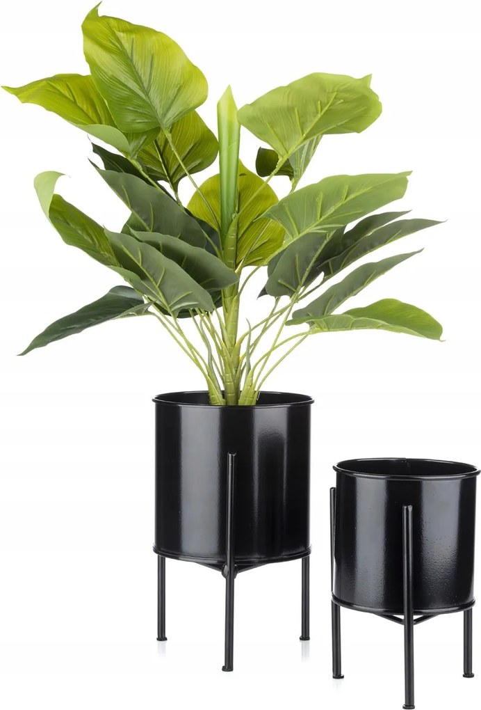 Virágtartó állvány növények és virágok számára 19 cm fekete