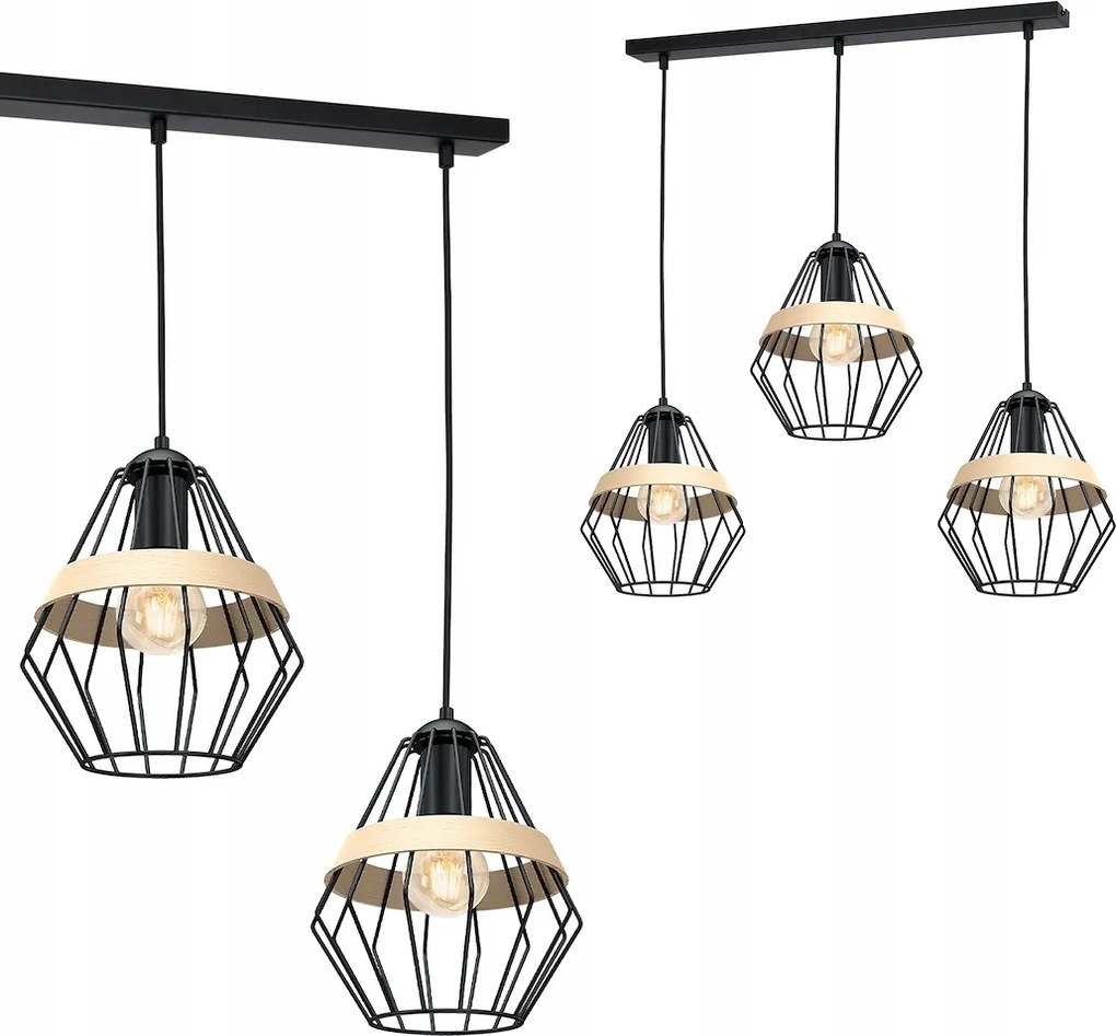 Függőlámpa Cliff Black 3xE27