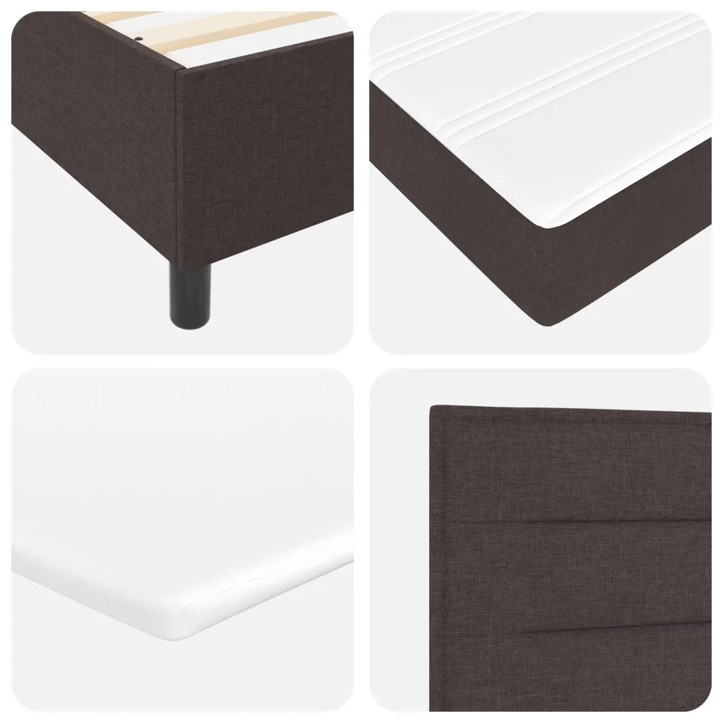 vidaXL Boxspring Ágy Matrac nélkül Sötétbarna 180x200 cm Szövet