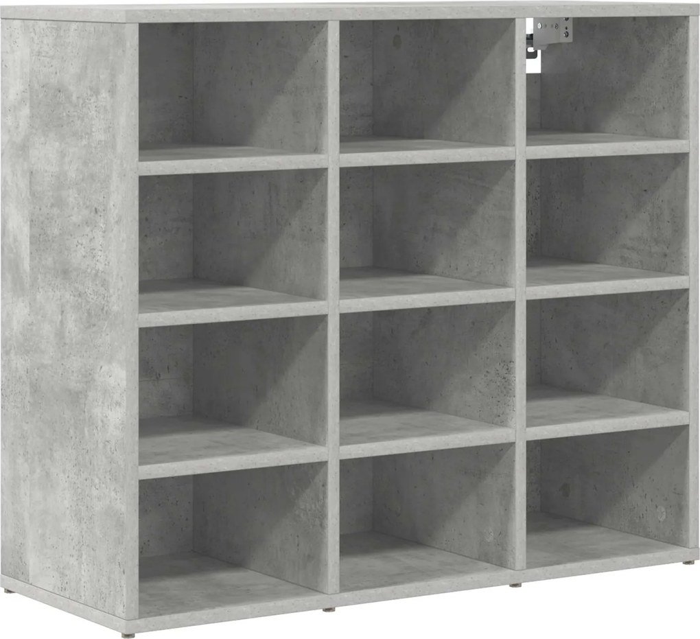 vidaXL Cipőszekrény polcokkal Beton szürke 77,5 x 30 x 67 cm Faanyag
