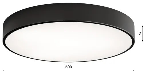 LED mennyezeti lámpa CLEO 69W 230V 3000K, 60 cm átmérő, fekete