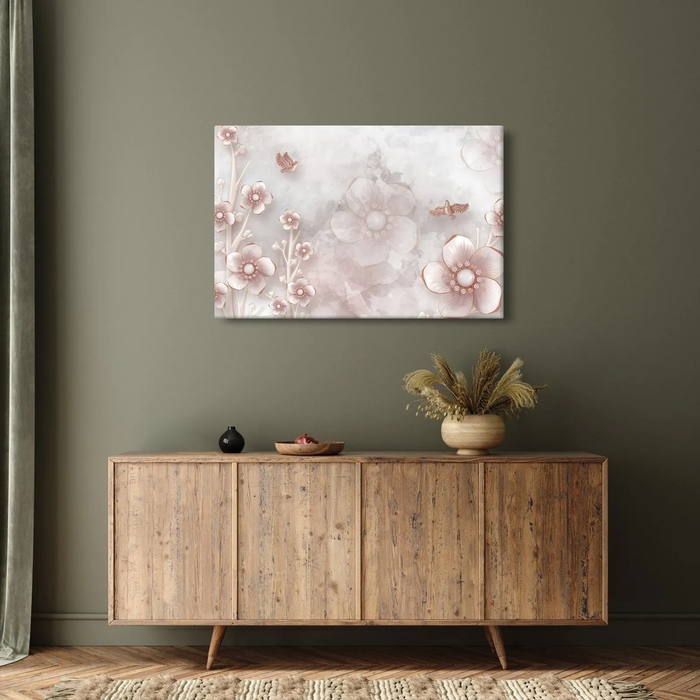 Kép - Rózsaszín virágok (90x60 cm)