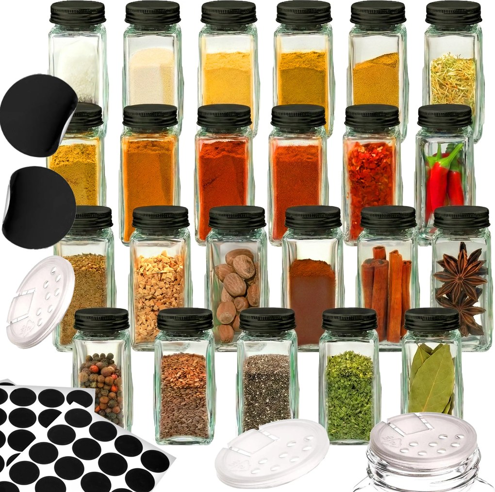 Fűszertartók Befőttes üvegek 24db Befőttes üvegek Fűszertartó rendszerező Matricák