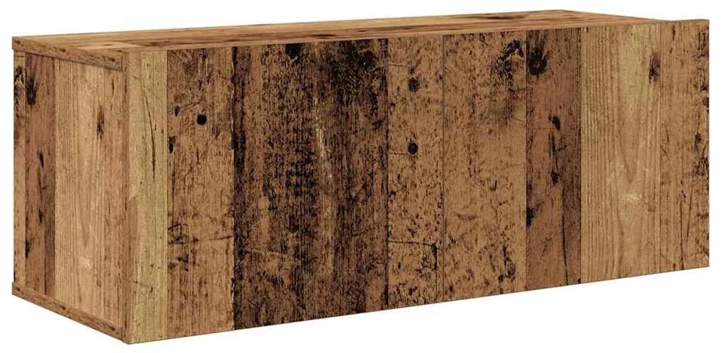 Fali TV Szekrény 4 pcs Régi fa 200 x 30 x 30 cm Műanyag Fa