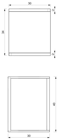 Virágállvány 40x30x34 cm fehér