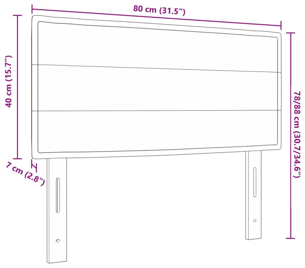 LED ágytámla LED -es lámpákkal Tópszínű 80 cm szövet