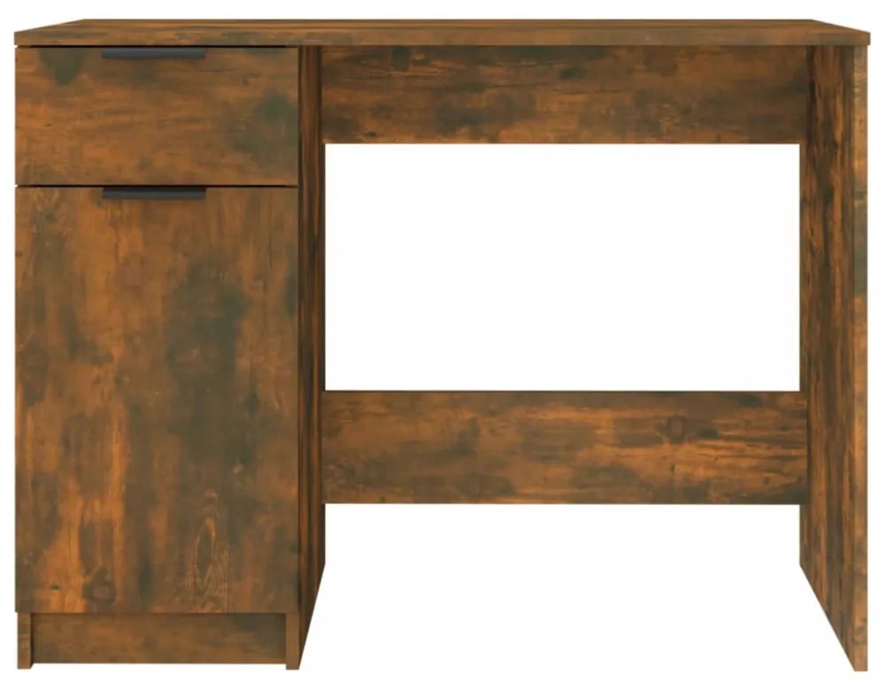 füstös tölgyszínű szerelt fa íróasztal 100 x 50 x 75 cm