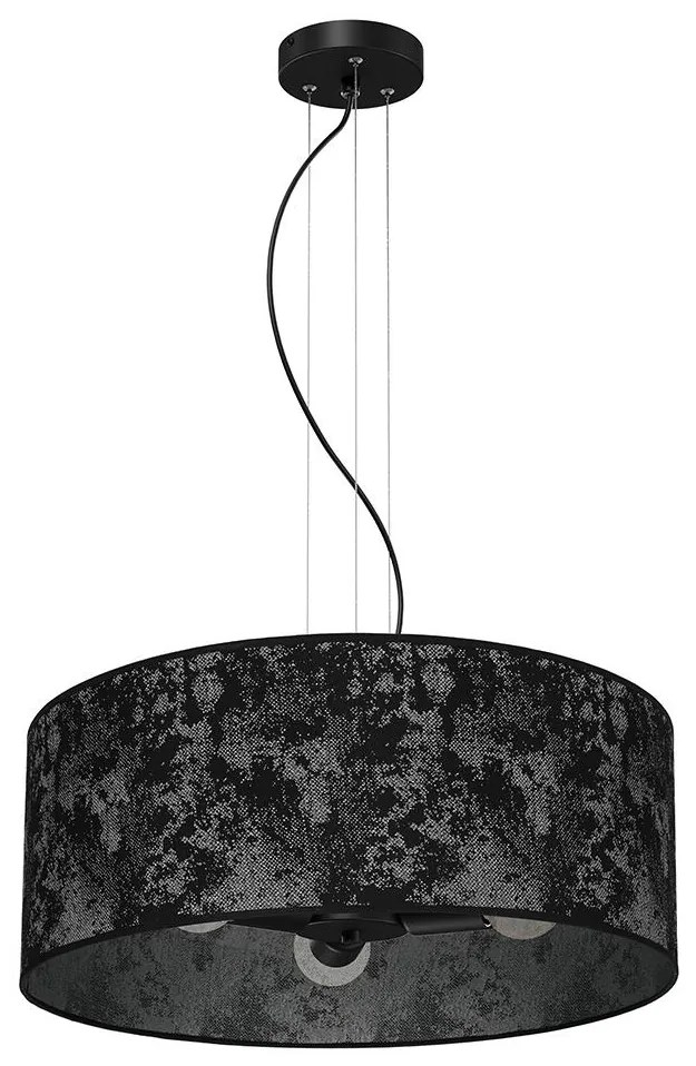 Csillár zsinóron SATINO 3xE27/60W/230V fekete/szürke