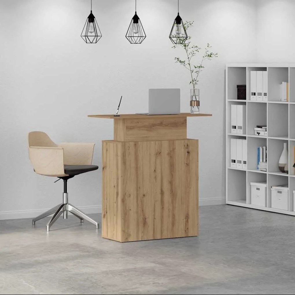 recepciós pult kézműves tölgy 100x40x104 cm szerelt fa