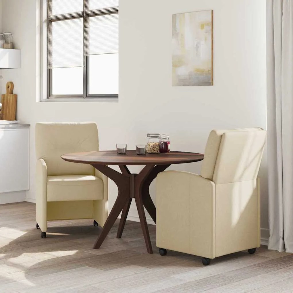 Kerekes Étkező Székek 2 pcs Krém 57 x 67 x 95 cm szövet
