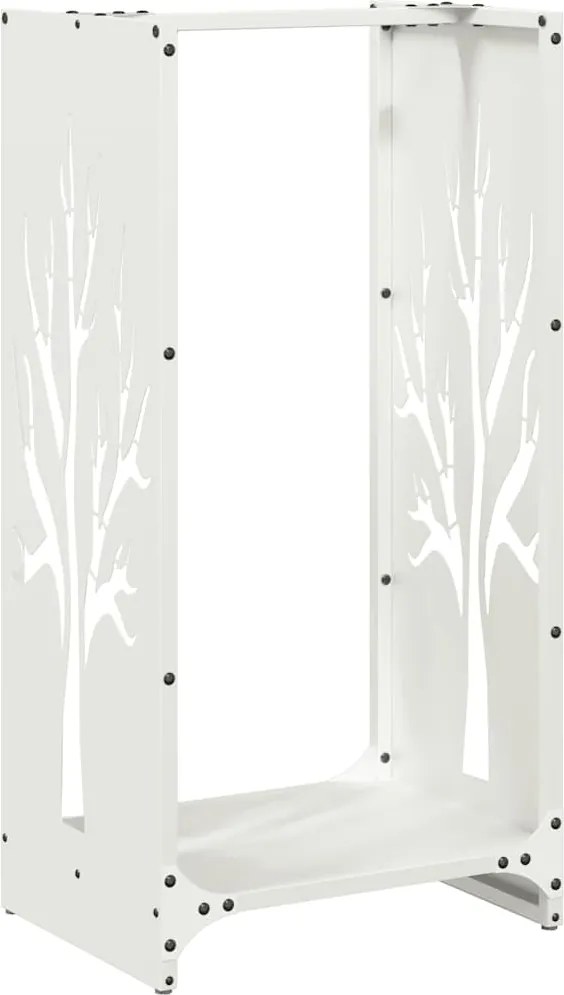 vidaXL fehér hidegen hengerelt acél tűzifatároló 40x30x80 cm