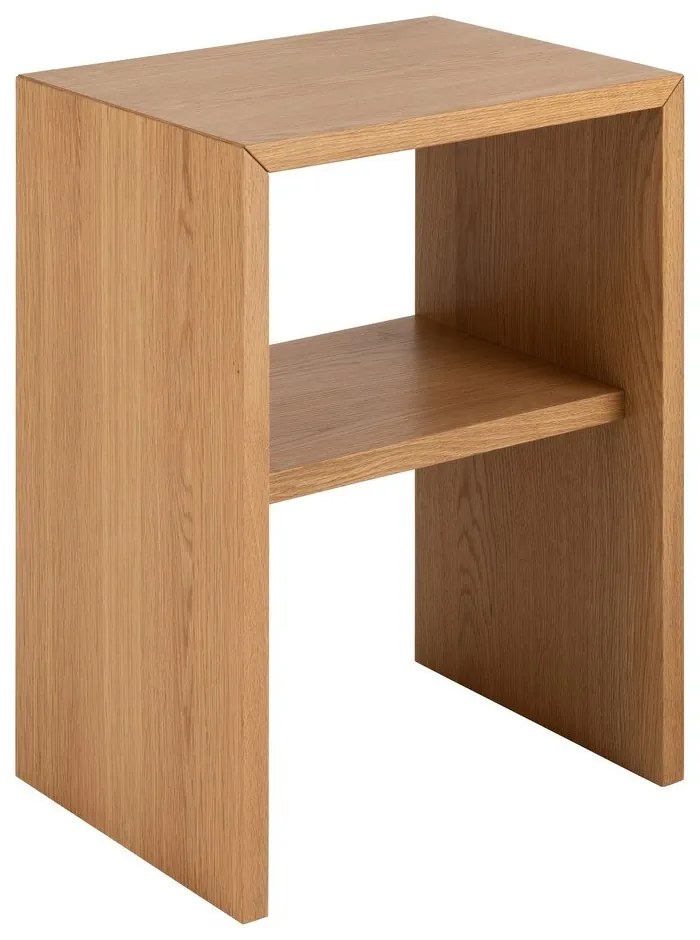 Natúr színű éjjeliszekrény tölgyfa dekorral Arlon – Actona