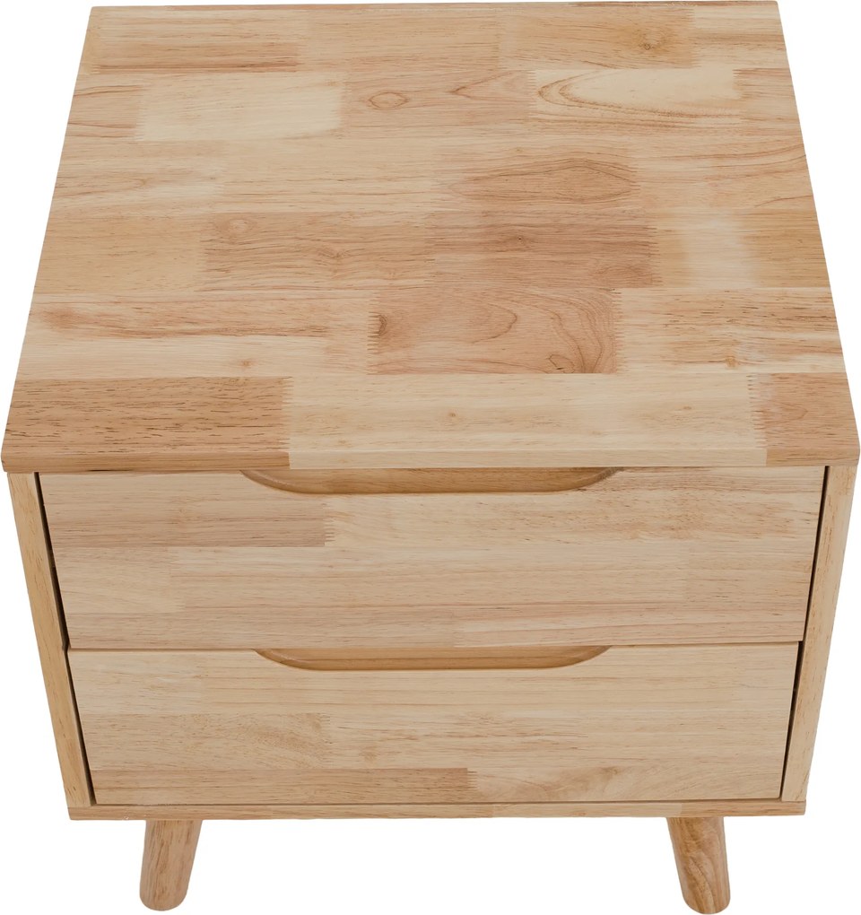 Éjjeliszekrény, masszív fa, természetes, BRUNI