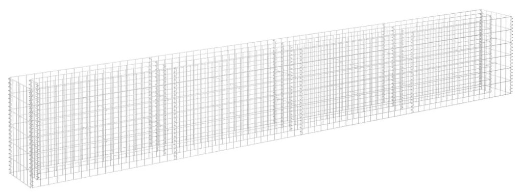 Horganyzott acél gabion magaságyás 360 x 30 x 60 cm