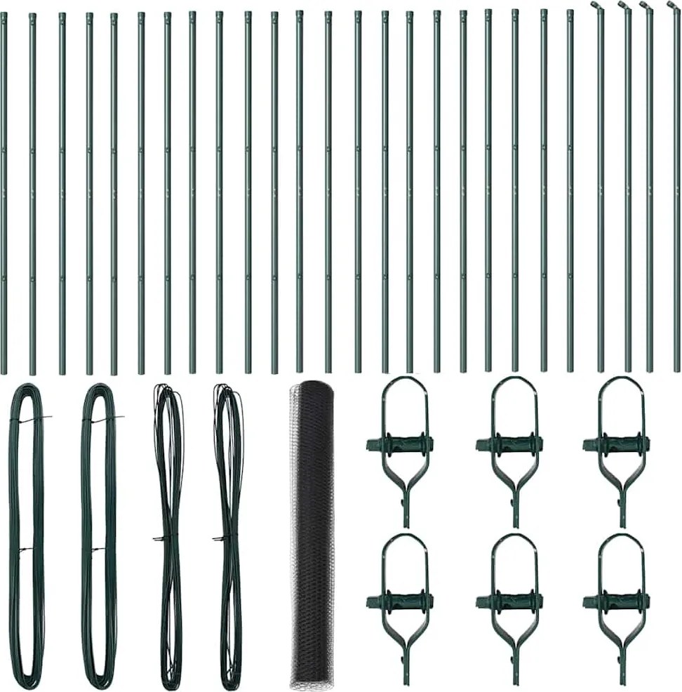 vidaXL Kerítésoszlop Szürke 50 x 1,2 m (13 mm háló) Acél és PVC