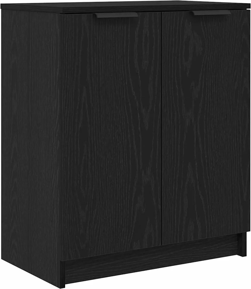 vidaXL Cipőszekrény polcokkal Fekete tölgy 59 x 35 x 70 cm Faanyag