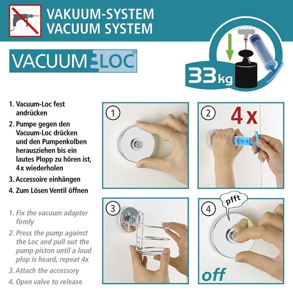 Vacuum-Loc öntapadós sarokpolc, max. 33 kg - Wenko